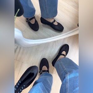 Black Mesh Mary Jane Shoes